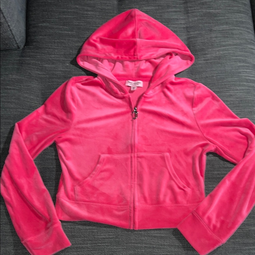 Juicy Couture Hot Pink Velour Zip Hoodie